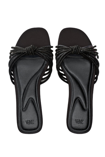 VINYL SLIDER SANDALS WITH STRAPS